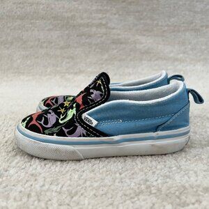 Vans Toddler Boys Shark Sneakers Shoes 8 Black White Blue Off the Wall